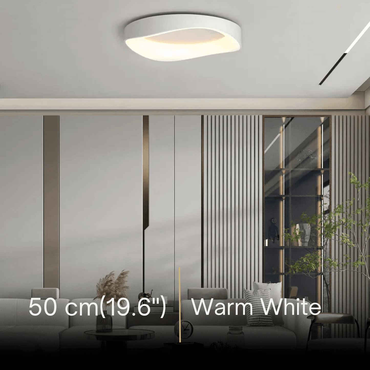 White LED Flush Mount Ceiling Light – Metal /Acrylic for Living Room