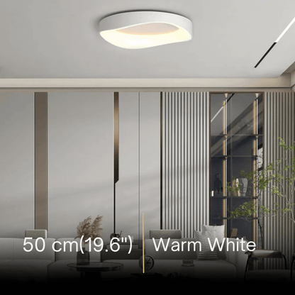 White LED Flush Mount Ceiling Light – Metal /Acrylic for Living Room