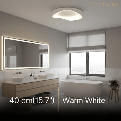 White LED Flush Mount Ceiling Light – Metal /Acrylic for Living Room