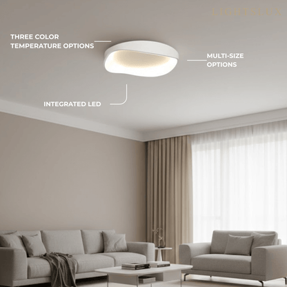 White LED Flush Mount Ceiling Light – Metal /Acrylic for Living Room