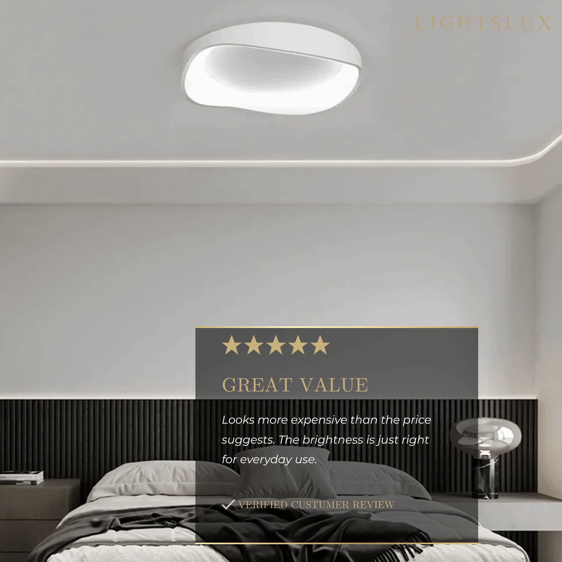 White LED Flush Mount Ceiling Light – Metal /Acrylic for Living Room