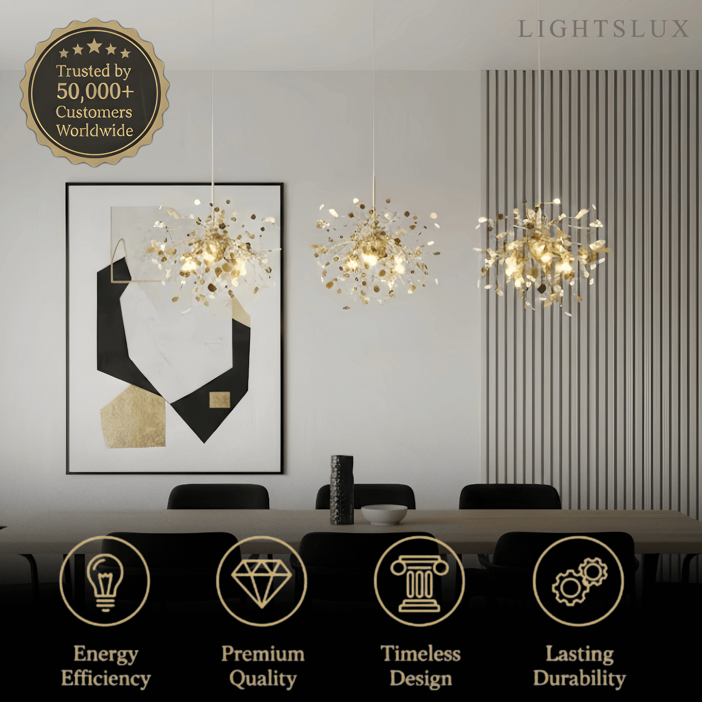 Excelis Art Deco Cluster Chandelier