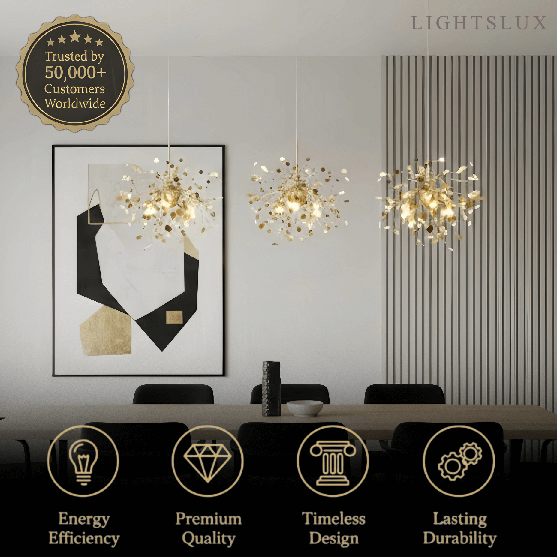 Excelis Art Deco Cluster Chandelier
