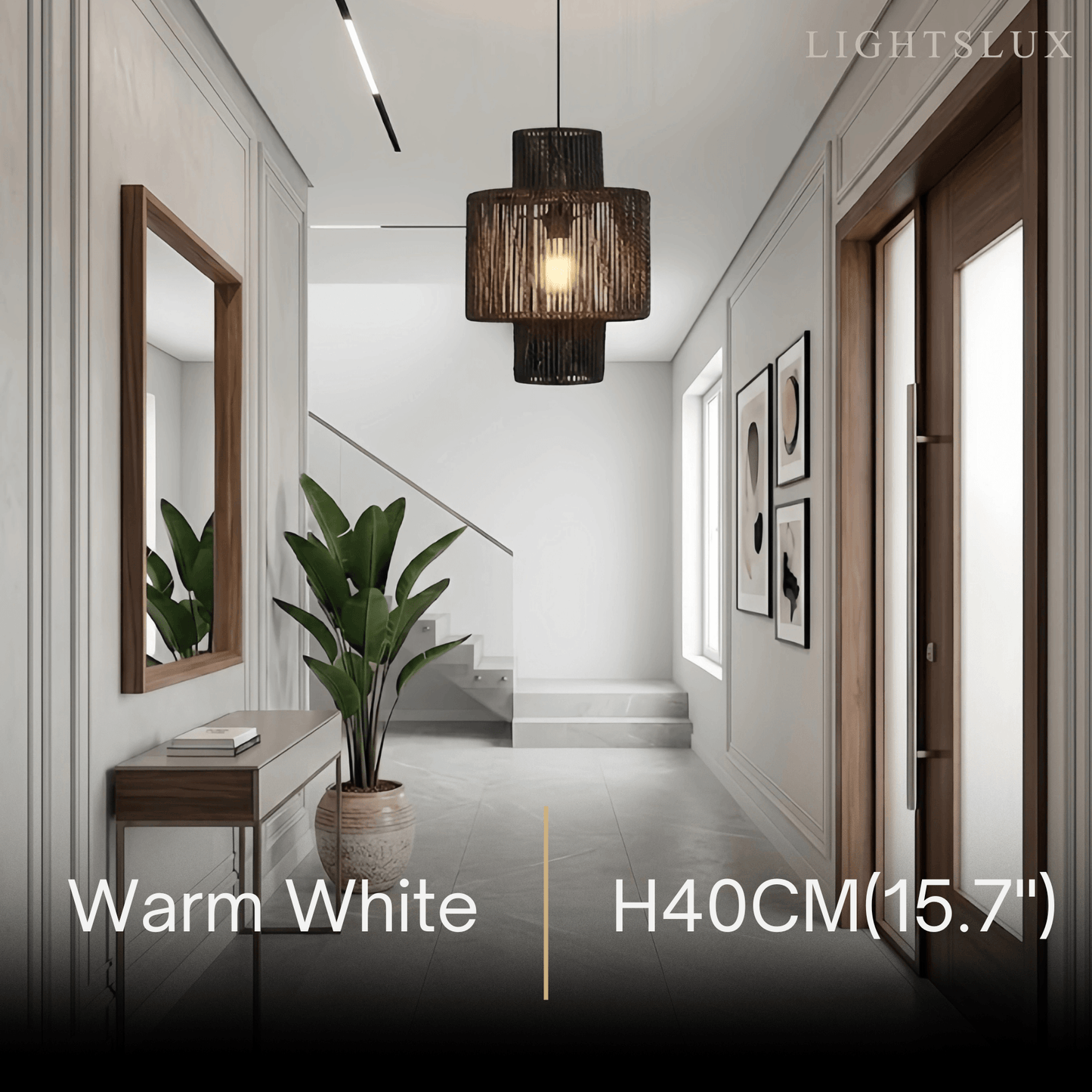Bamburo Farmhouse Drum Pendant Light — Black