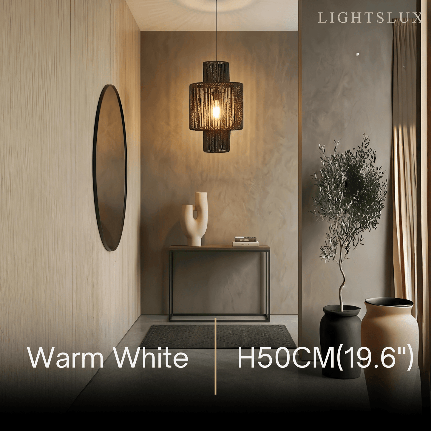 Bamburo Farmhouse Drum Pendant Light — Black