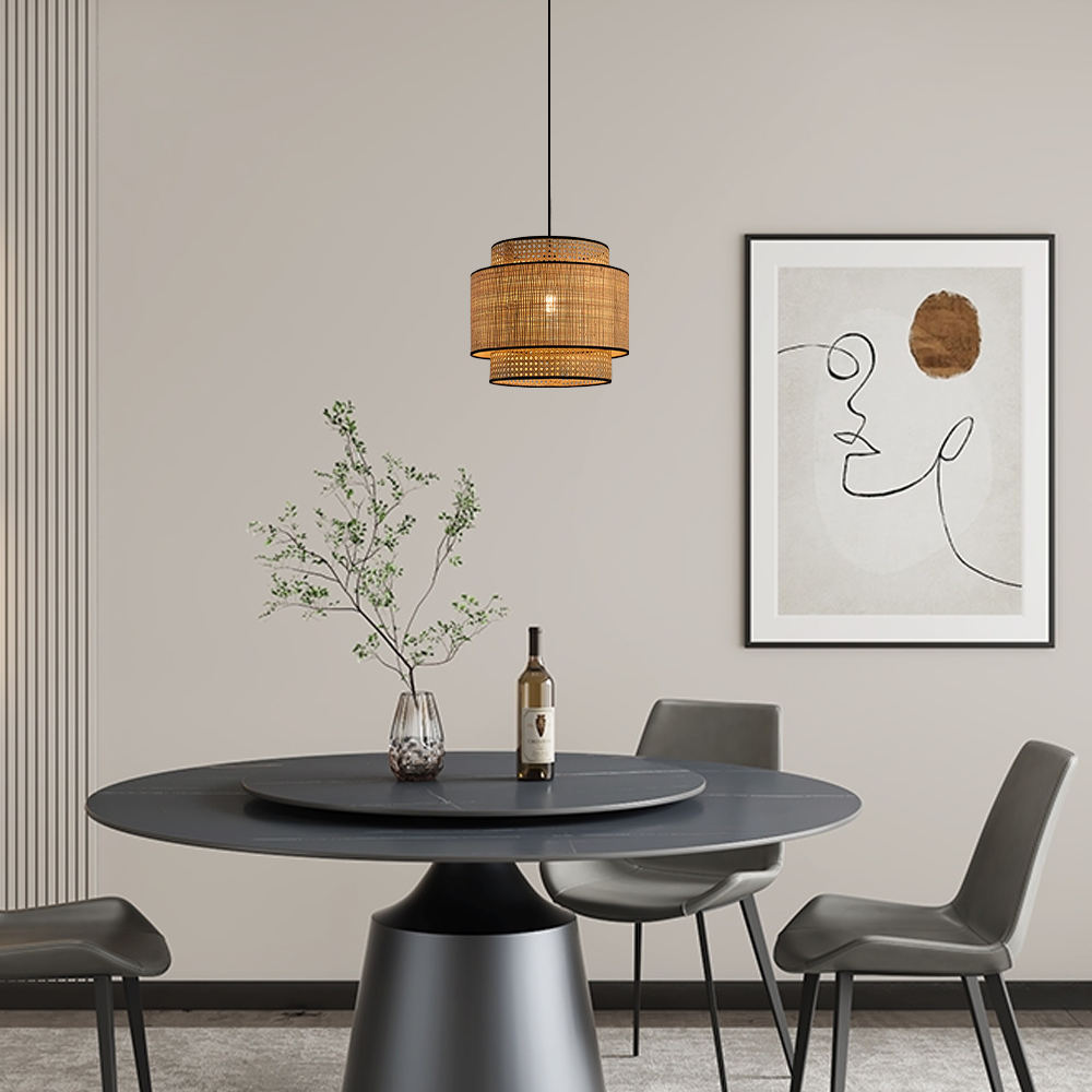 Bamburo Farmhouse Pendant Light — Tri-Layer