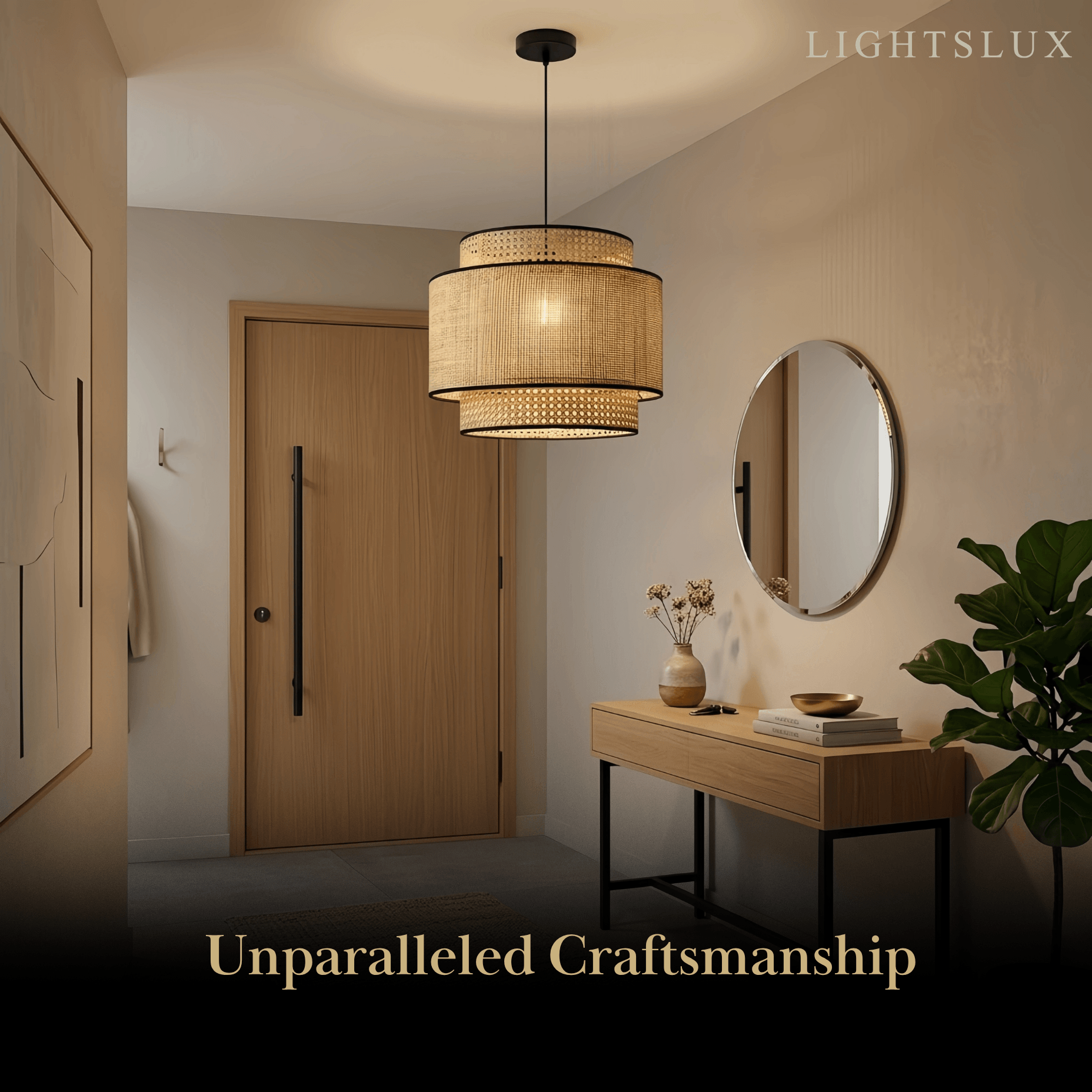 Bamburo Farmhouse Pendant Light — Tri-Layer