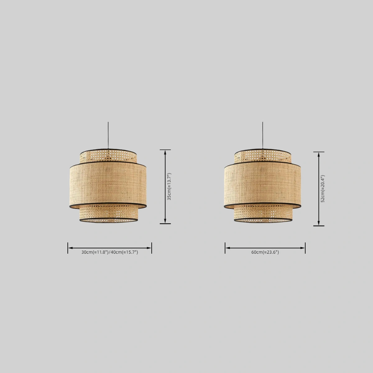 Bamburo Farmhouse Pendant Light — Tri-Layer