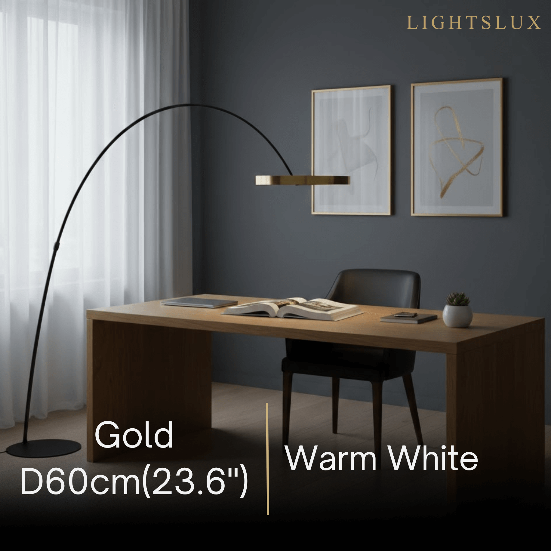 Velora Modern Round Floor Lamp – Minimalist Black Metal Design for Living Room