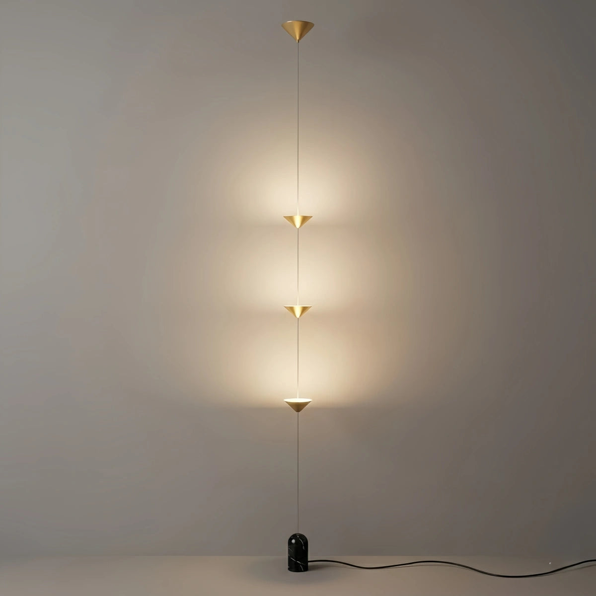 Arcato Minimalist 3-Light Pendant Lamp -- Iron & Marble with Adjustable Height in Black/Gold for Living Room Bedroom