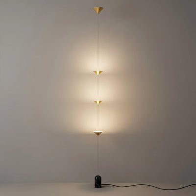 Arcato Minimalist Pendant Lamp -- Iron & Marble with Adjustable Height in Black/Gold for Living Room Bedroom