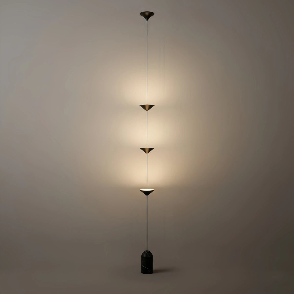 Arcato Minimalist 3-Light Pendant Lamp -- Iron & Marble with Adjustable Height in Black/Gold for Living Room Bedroom