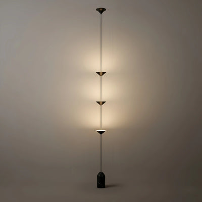 Arcato Minimalist Pendant Lamp -- Iron & Marble with Adjustable Height in Black/Gold for Living Room Bedroom