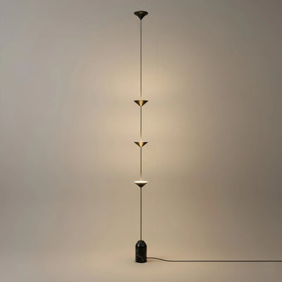Arcato Minimalist Pendant Lamp -- Iron & Marble with Adjustable Height in Black/Gold for Living Room Bedroom
