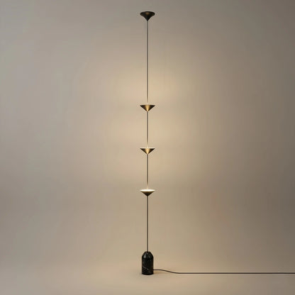 Arcato Minimalist 3-Light Pendant Lamp -- Iron & Marble with Adjustable Height in Black/Gold for Living Room Bedroom