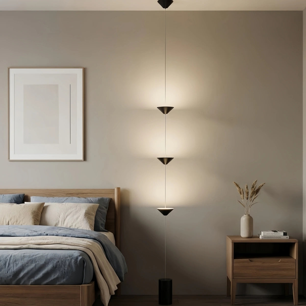 Arcato Minimalist Pendant Lamp -- Iron & Marble with Adjustable Height in Black/Gold for Living Room Bedroom