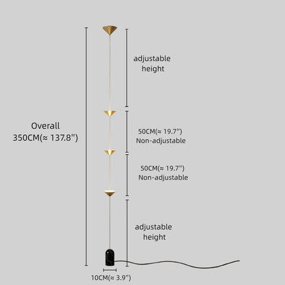 Arcato Minimalist 3-Light Pendant Lamp -- Iron & Marble with Adjustable Height in Black/Gold for Living Room Bedroom