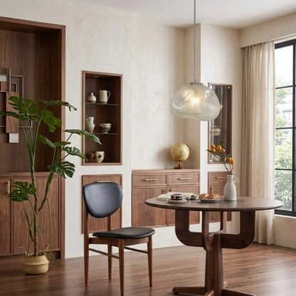 Vetro Minimalist Glass Pendant Light — Clear/Gray/Amber LED Ball 3 Sizes Dining Room