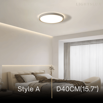 Embrace Modern Gray Ceiling Light – Metal Frame Square/Round for Bedroom