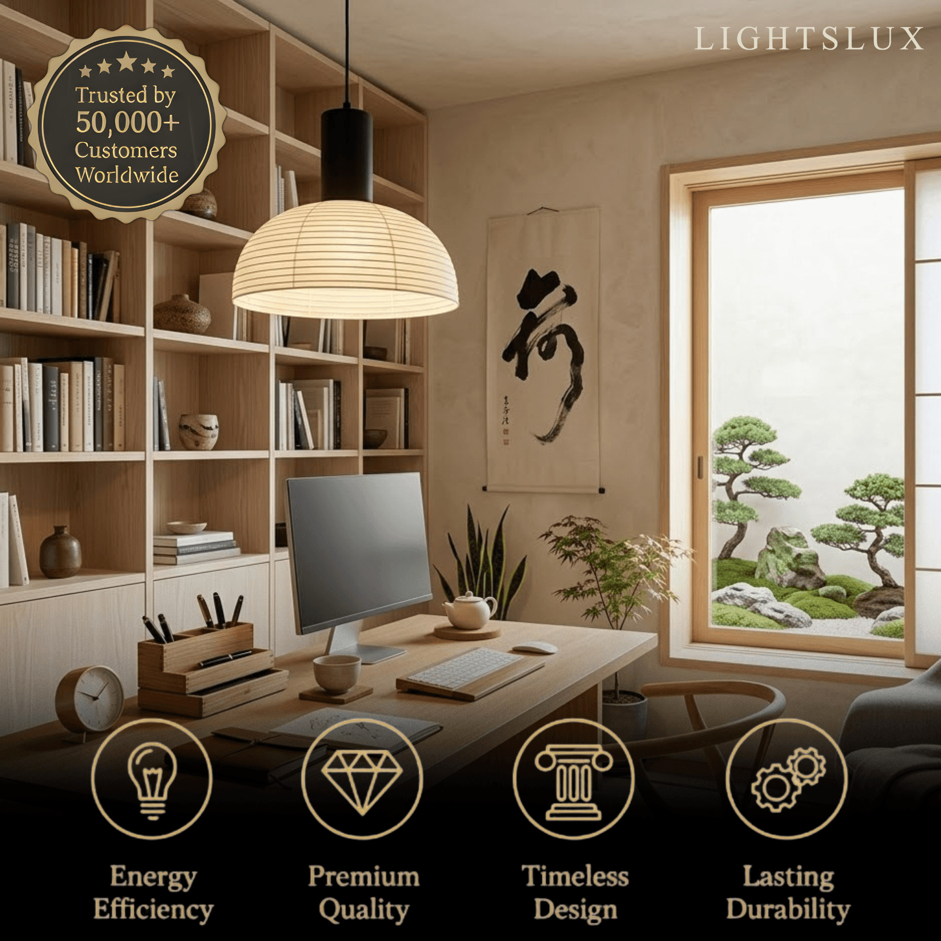 Zenno Retro Fabric Pendant Light 