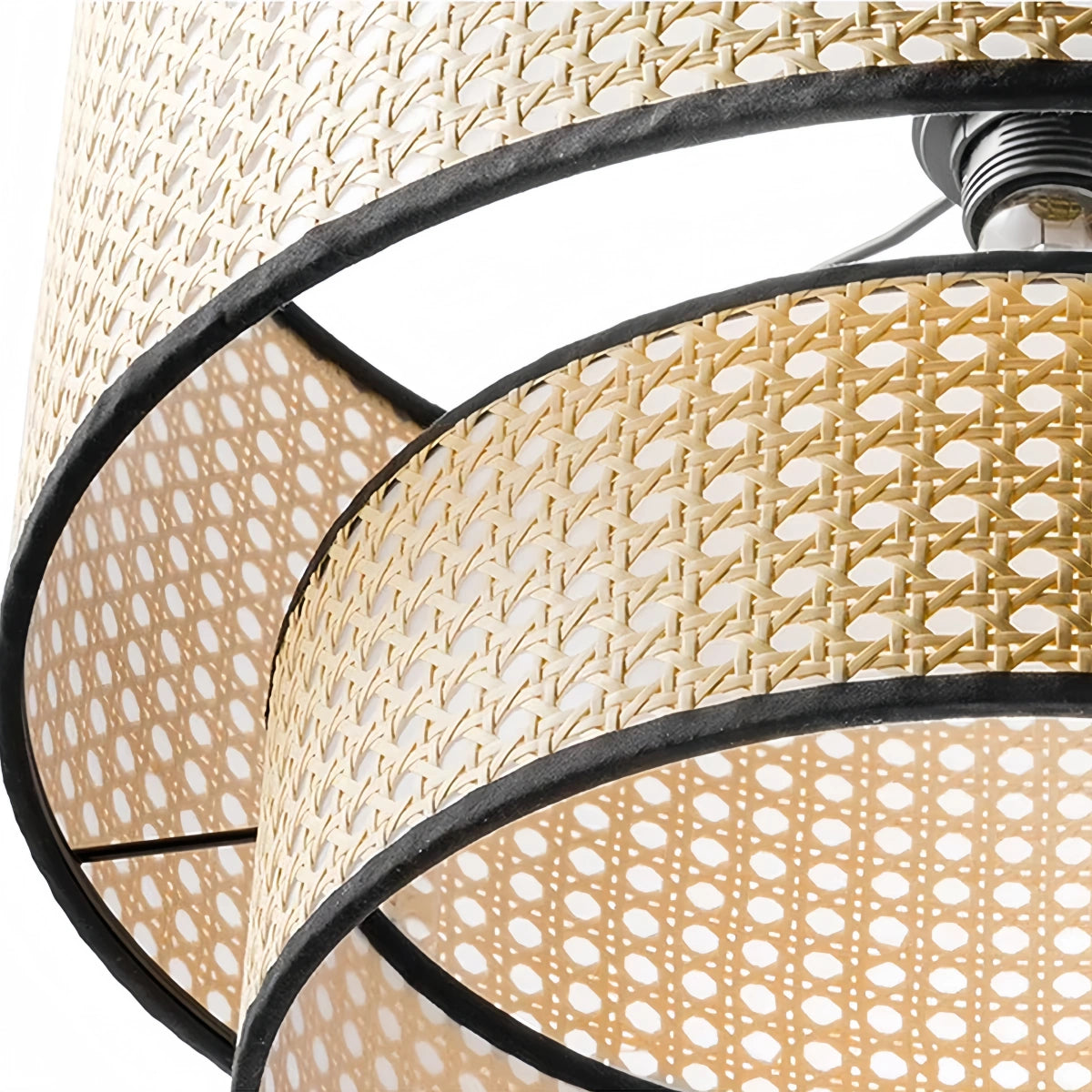 Rattan Pendant Light - Double-Layer Wood Lantern 