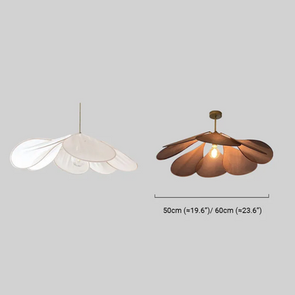 Zenno Art Deco Floral Metal & Fabric Pendant Light