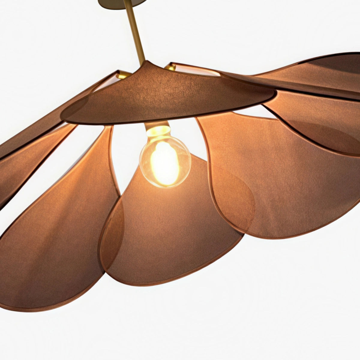 Zenno Art Deco Floral Metal & Fabric Pendant Light
