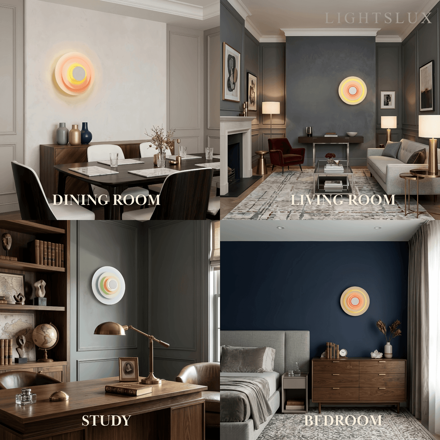 Morandia Morandi Metal Wall Lamp - Blue/Pink/Yellow Round Design for Living Room