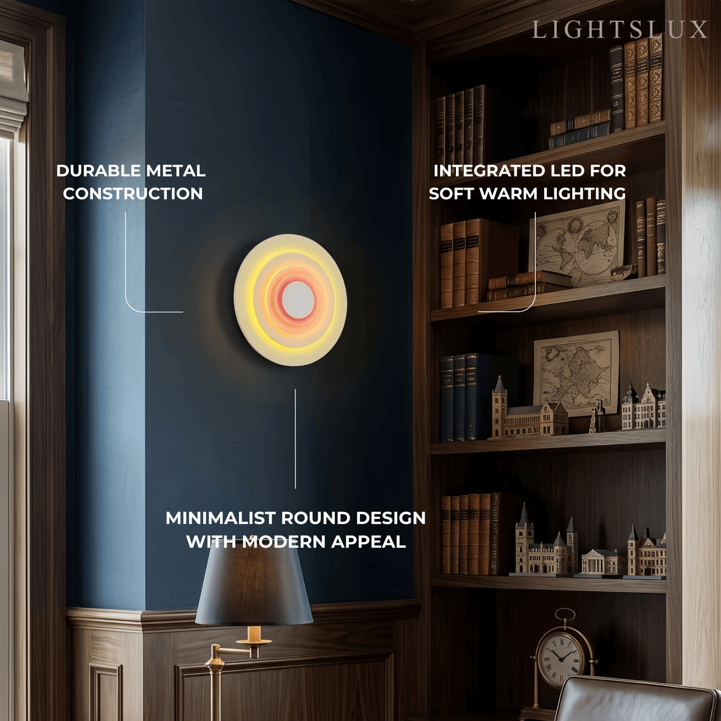 Morandia Morandi Metal Wall Lamp - Blue/Pink/Yellow Round Design for Living Room