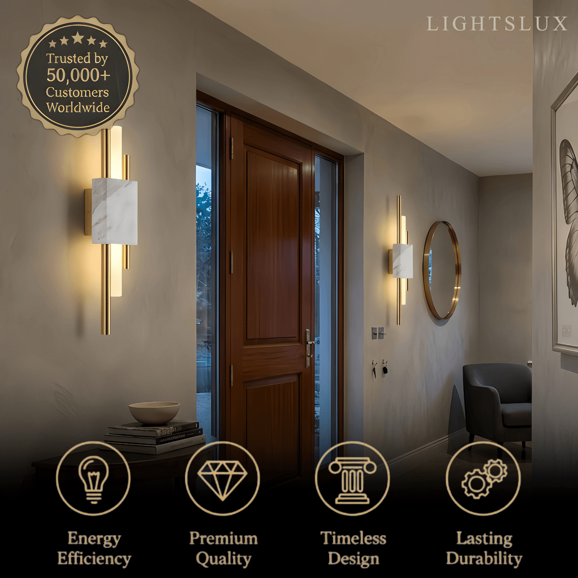 Excelis Modern Cylindrical Wall Lamp – Metal Bedroom Light in Gold/Green/White