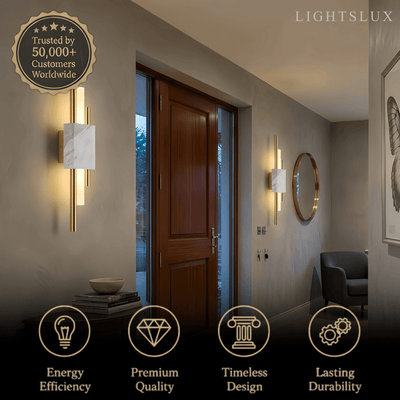 Excelis Modern Cylindrical Wall Lamp – Metal Bedroom Light in Gold/Green/White