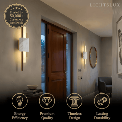 Excelis Modern Cylindrical Wall Lamp – Metal Bedroom Light in Gold/Green/White