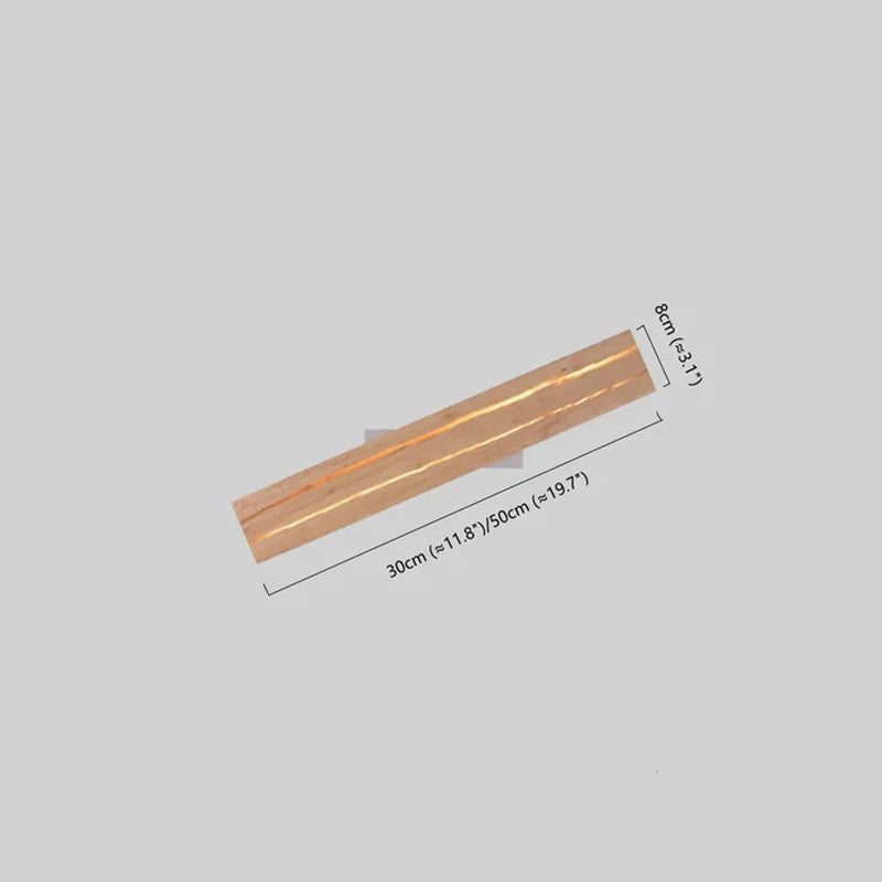 Arcato Modern LED Wall Lamp - Wood & Metal Linear Rectangle for Bedroom