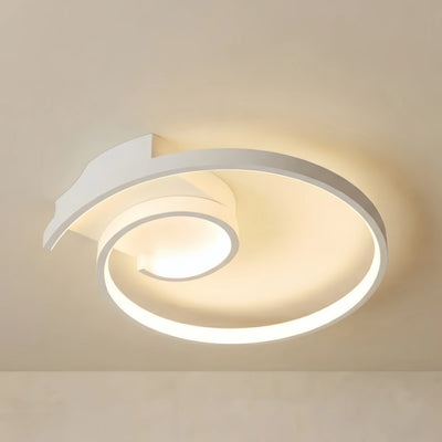 LZ754Arcato Spiral Ceiling Light - Modern Black-White/White Metal for Dining & Bedroom