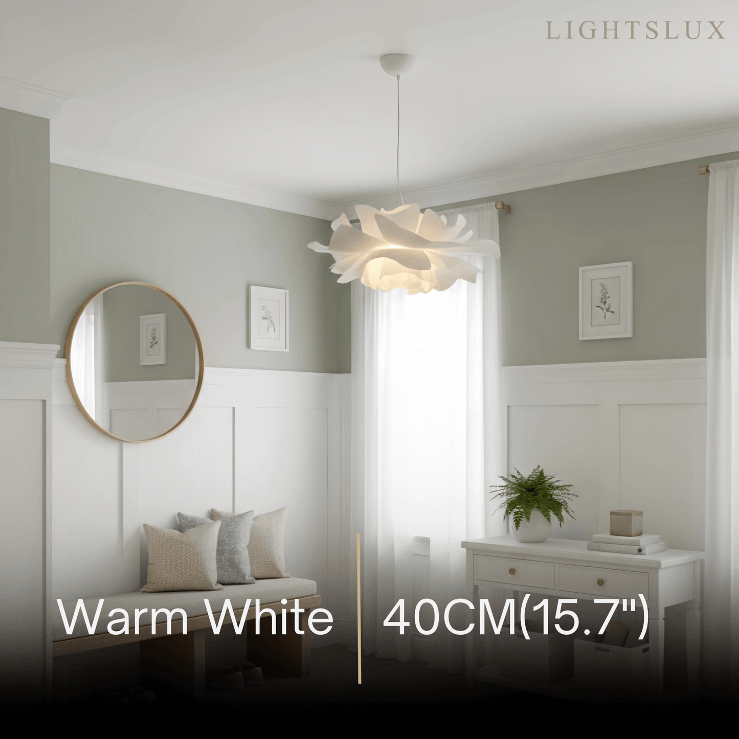 Crema Modern Flower-Shaped Pendant Light – White Metal/Acrylic for Dining Room