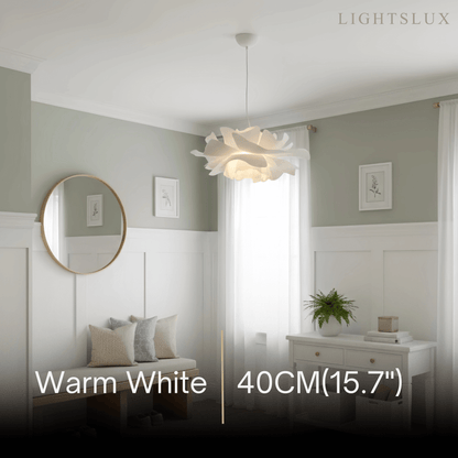 Crema Modern Flower-Shaped Pendant Light – White Metal/Acrylic for Dining Room