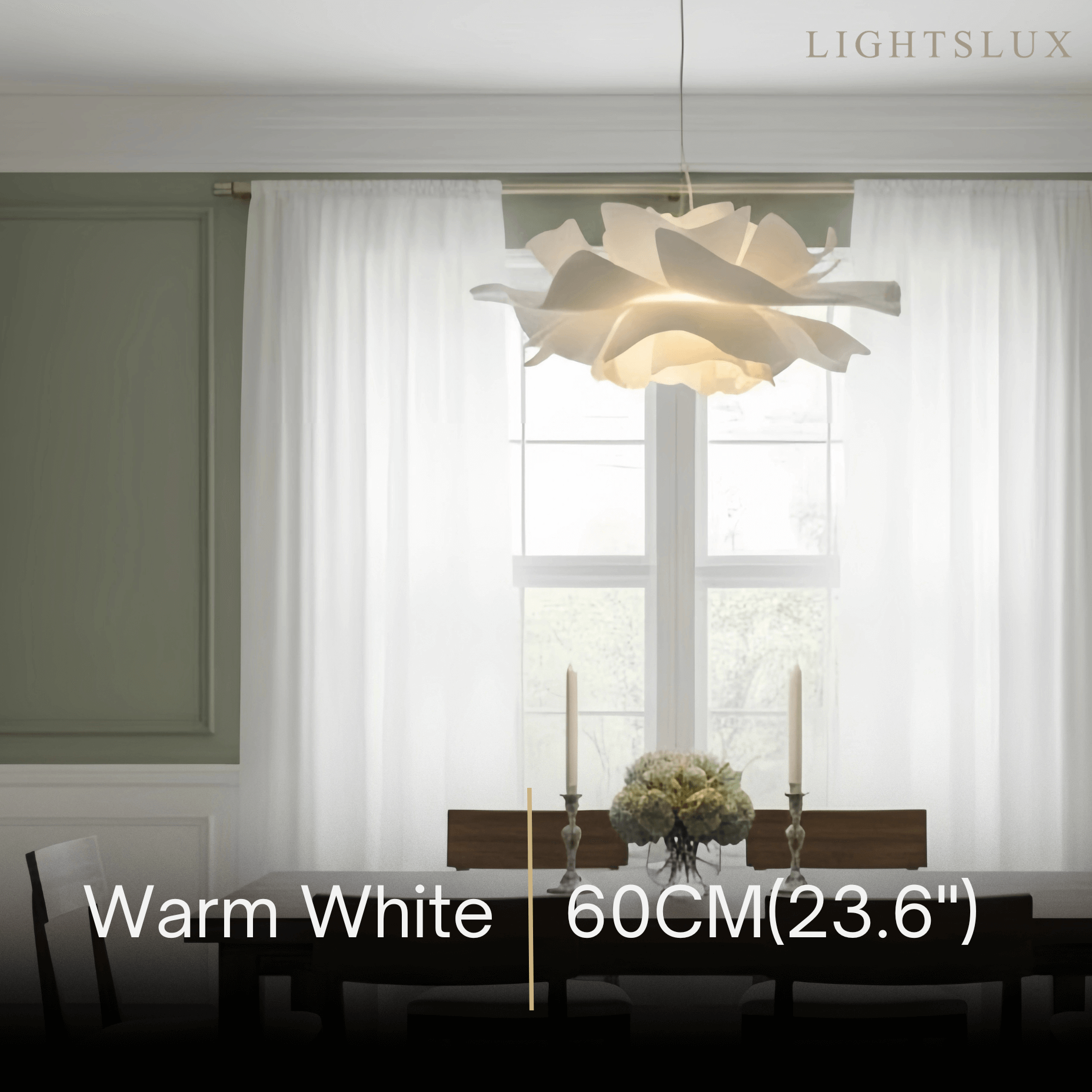 Crema Modern Flower-Shaped Pendant Light – White Metal/Acrylic for Dining Room