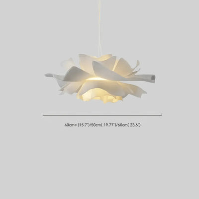 Crema Modern Flower-Shaped Pendant Light – White Metal/Acrylic for Dining Room