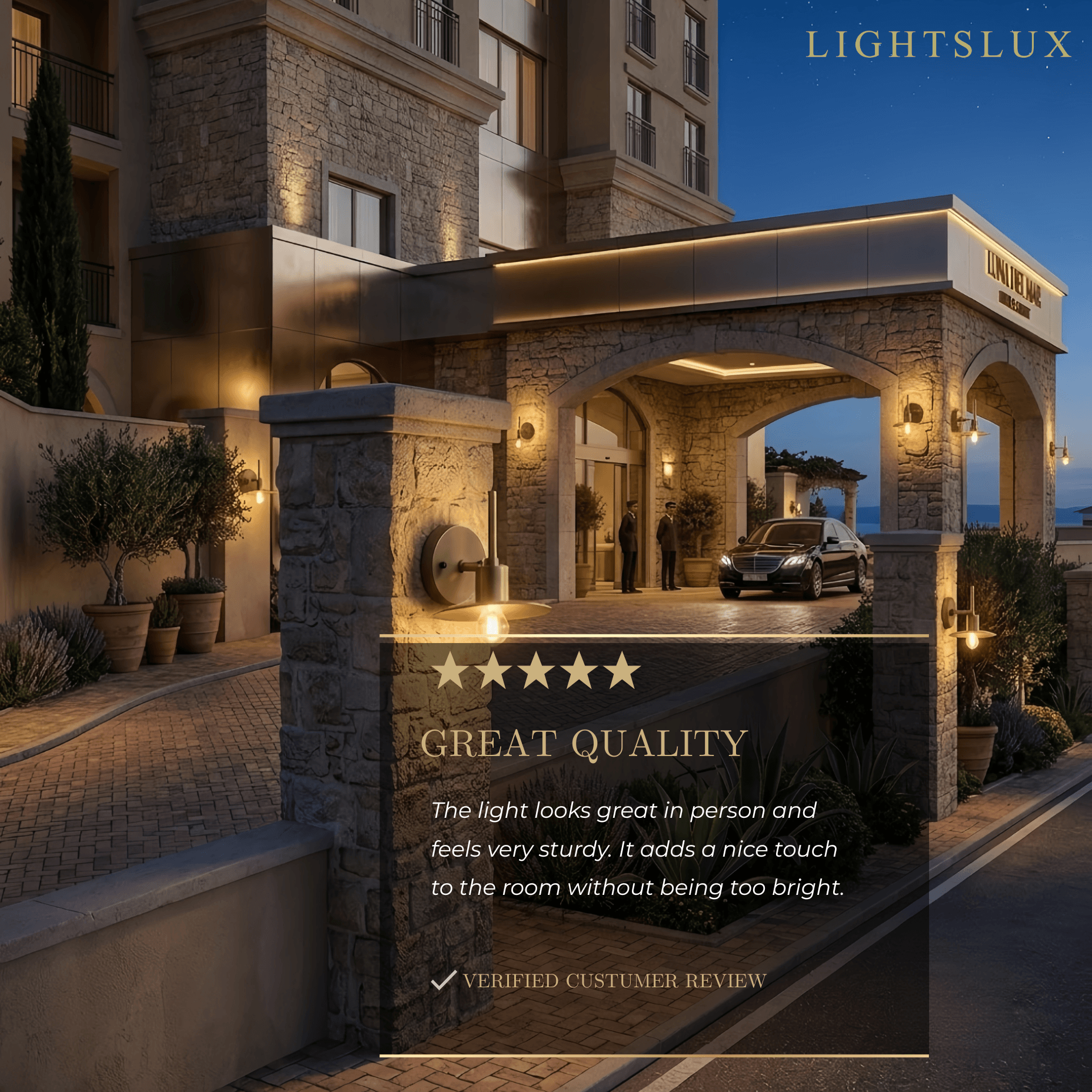 Irondale Retro Wall Lamp--Steel Gold for Outdoor Courtyard