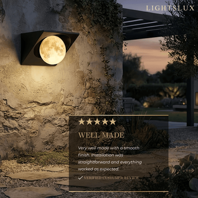 Lunara Elegant Cubic Outdoor Wall Lamp--Hardwired  for Courtyard
