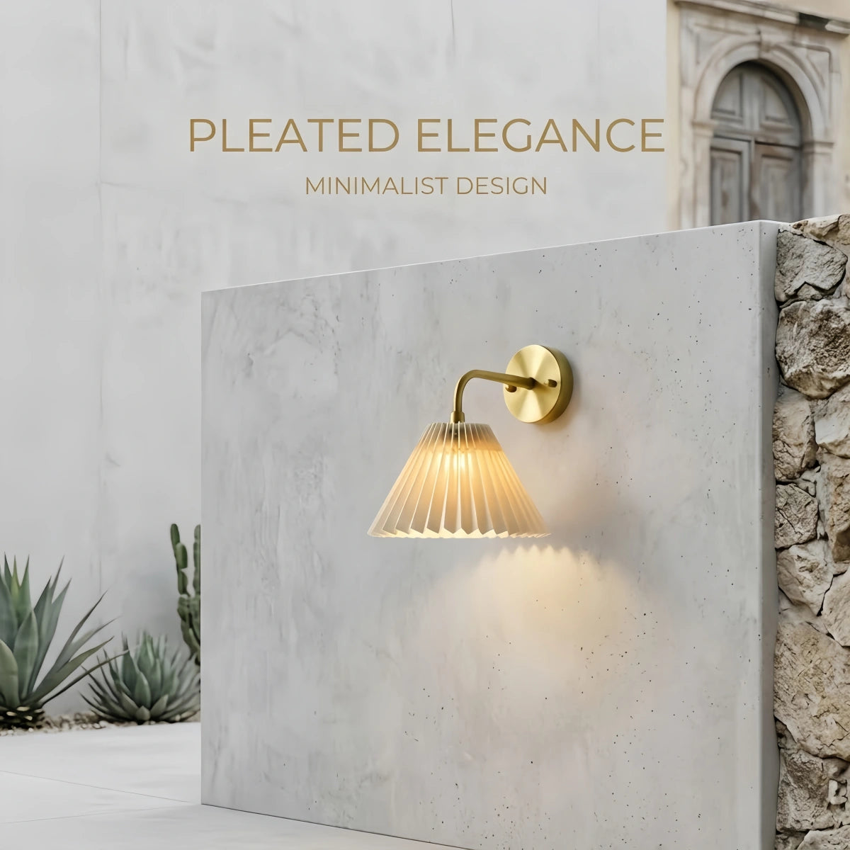 Crema Elegant Wall Lamp--Black or Brass for Outdoor Courtyard