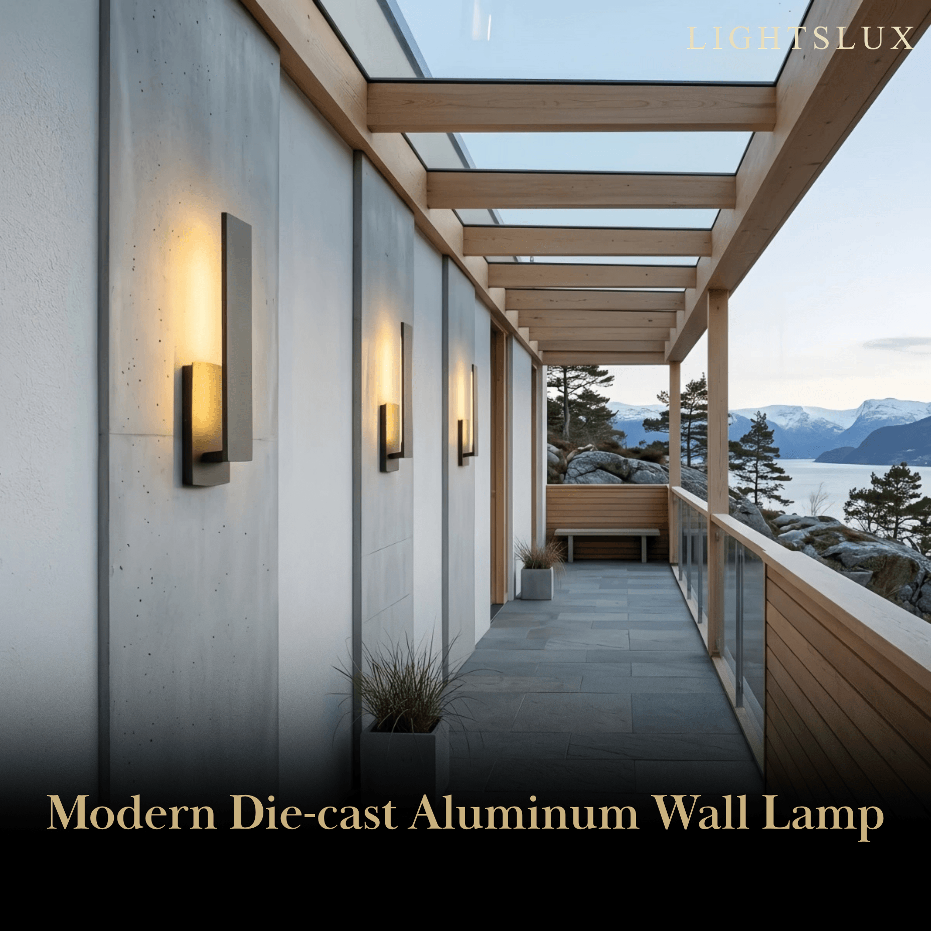 Arcato minimalist Wall Lamp--Aluminum for Outdoor Courtyard