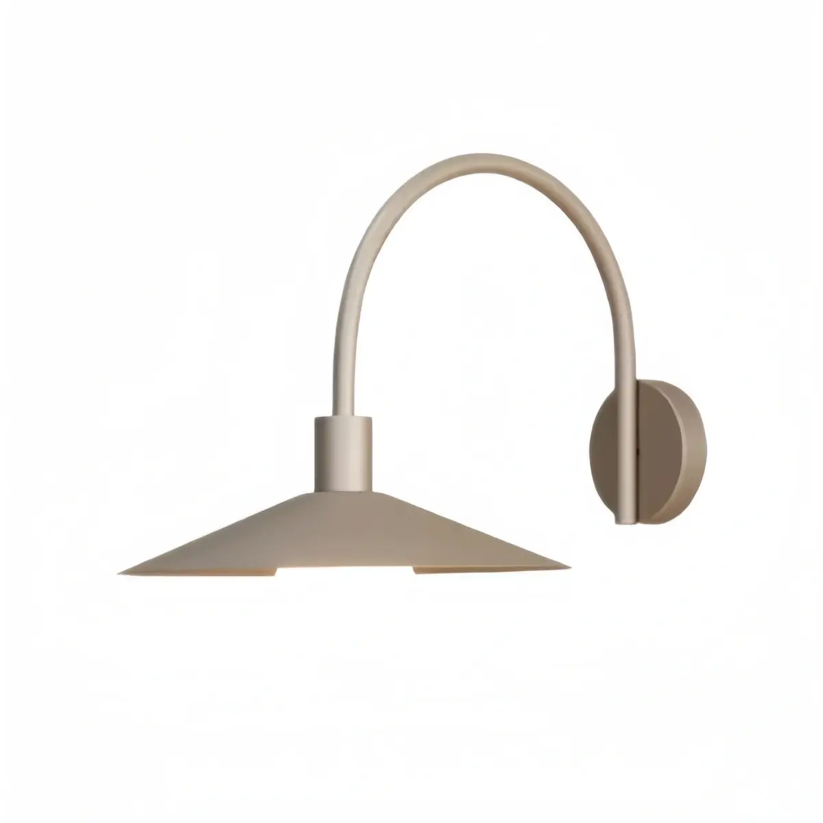 Solara Minimalist Arched Arm Wall Sconce — Stainless Steel Gold