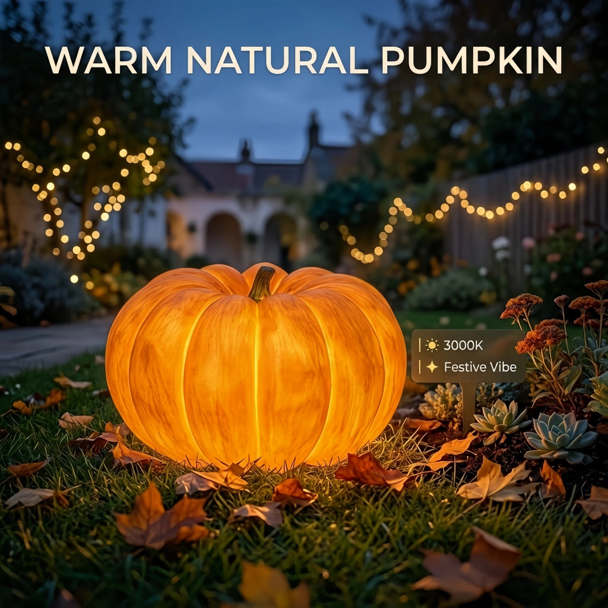 Farmhouse Pumpkin Floor Lamp--Resin for Garden
