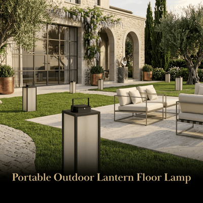 Solara Minimalist LED Outdoor Lantern -- Stainless Steel & PC Black for Garden