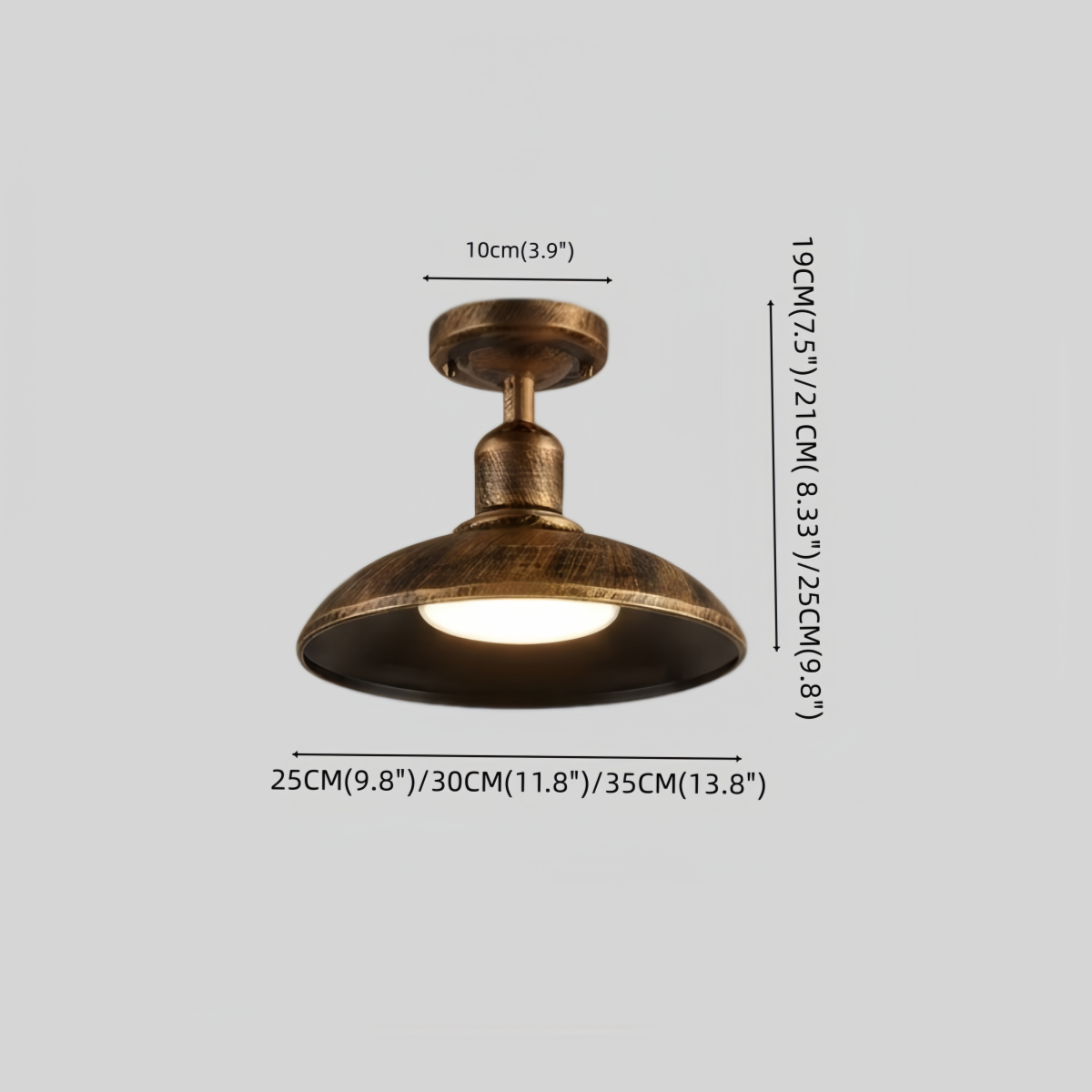 Arcato Retro Outdoor Ceiling Light--Copper Alloy & PC for Courtyard