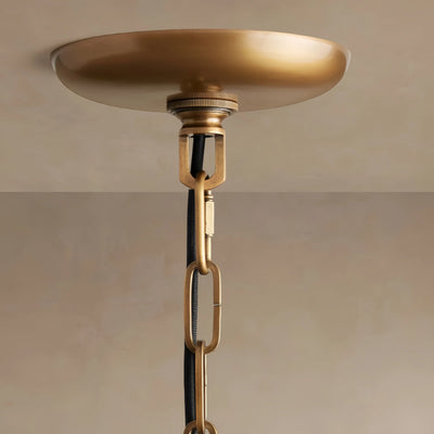 Art Deco Pendant Light -- Curved Textured Glass & Electroplated Brass
