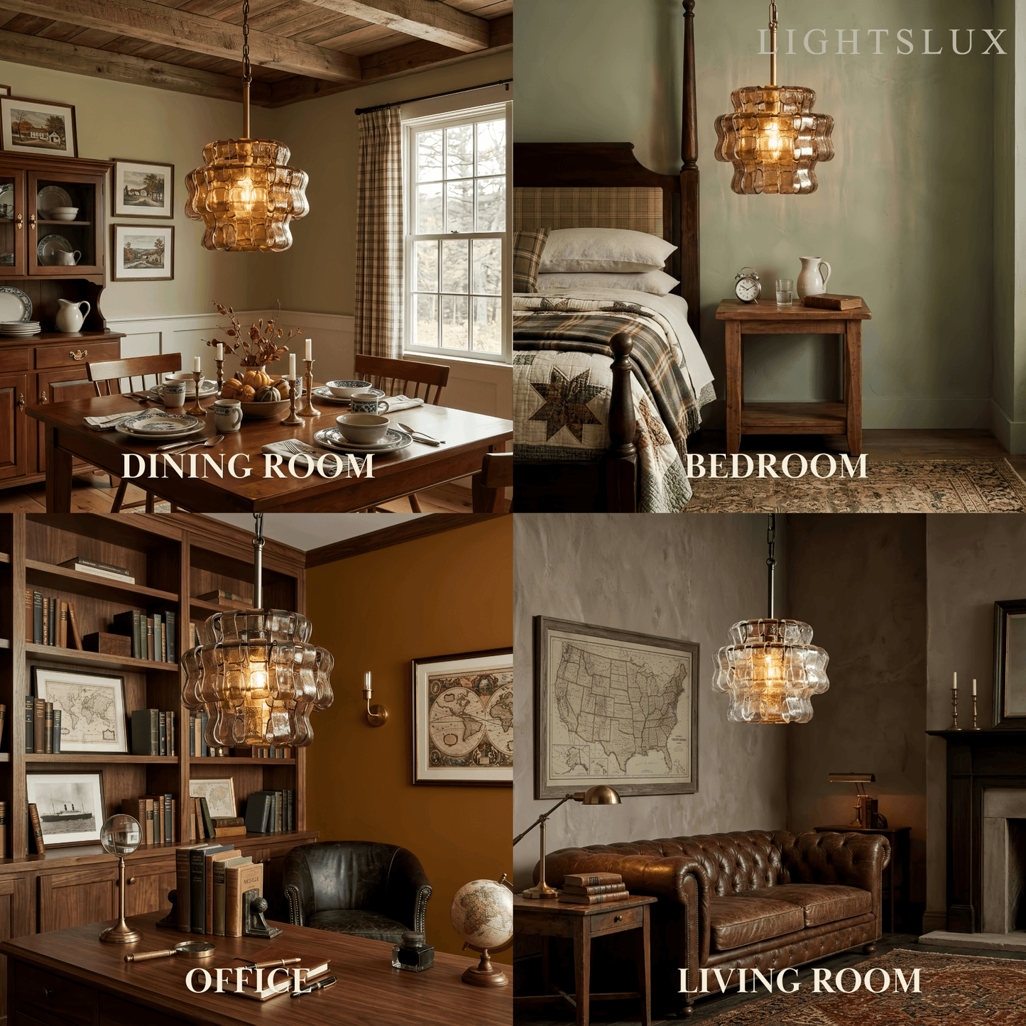 Art Deco Pendant Light -- Curved Textured Glass & Electroplated Brass