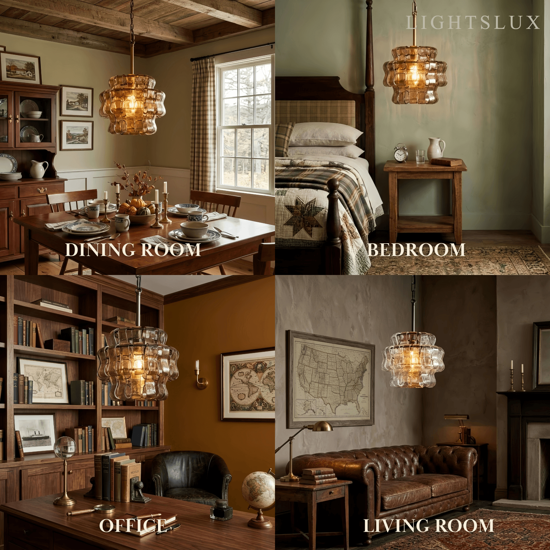 Art Deco Pendant Light -- Curved Textured Glass & Electroplated Brass