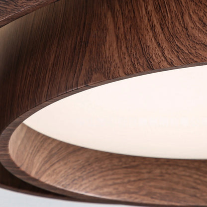 Zenno Wabi-Sabi Ceiling Light -- Metal & Acrylic with Walnut Finish for Living Room